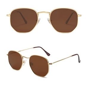 🕶Brown Hexagonal Polarized Sunglasses for Men and Women